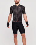 SANTINI Rövid kerékpáros mez rövidnadrággal - SLEEK DINAMO - fehér/fekete