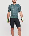 SANTINI Rövid kerékpáros mez rövidnadrággal - SLEEK DINAMO - zöld/fekete