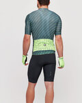 SANTINI Rövid kerékpáros mez rövidnadrággal - SLEEK DINAMO - zöld/fekete