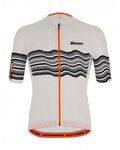 SANTINI Rövid ujjú kerékpáros mez - TONO PROFILO - fehér/fekete/narancssárga