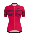 SANTINI Rövid ujjú kerékpáros mez - TONO PROFILO LADY - rózsaszín/fekete