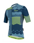 SANTINI Rövid ujjú kerékpáros mez - DELTA OPTIC - zöld/kék