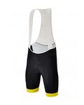 SANTINI Rövid kerékpáros nadrág kantárral - TOUR DE FRANCE 2022 - sárga/fekete