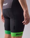 SANTINI Rövid kerékpáros nadrág kantárral - TOUR DE FRANCE 2022 - fekete/zöld
