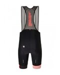 SANTINI Rövid kerékpáros nadrág kantárral - TOUR DE FRANCE 2022 - fekete/piros