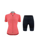 SANTINI Rövid kerékpáros mez rövidnadrággal - COLORE PURO LADY - rózsaszín/fekete