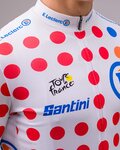 SANTINI Rövid ujjú kerékpáros mez - TOUR DE FRANCE 2024 - piros/fehér