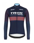 SANTINI Hosszú ujjú kerékpáros mez - TREK 2022 FACTORY RACING CX WINTER - rózsaszín/kék
