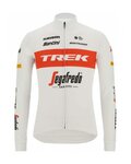 SANTINI Hosszú ujjú kerékpáros mez - TREK SEGAFREDO 2022 WINTER - fehér/piros
