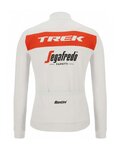 SANTINI Hosszú ujjú kerékpáros mez - TREK SEGAFREDO 2022 WINTER - fehér/piros