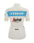 SANTINI Rövid ujjú kerékpáros mez - TREK SEGAFREDO 2022 LADY FAN LINE - kék/fehér