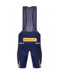 SANTINI Rövid kerékpáros nadrág kantárral - TREK FACTORY RACING 2023 - kék