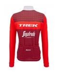 SANTINI Hosszú ujjú kerékpáros mez - TREK SEGAFREDO 2023 WINTER - piros/fehér