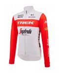 SANTINI Hosszú ujjú kerékpáros mez - TREK SEGAFREDO 2023 WINTER - piros/fehér
