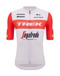 SANTINI Rövid ujjú kerékpáros mez - TREK SEGAFREDO 2023 FAN LINE - piros/fehér