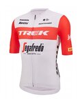 SANTINI Rövid ujjú kerékpáros mez - TREK SEGAFREDO 2023 FAN LINE - piros/fehér