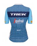 SANTINI Rövid ujjú kerékpáros mez - TREK SEGAFREDO 2023 LADY FAN LINE - világoskék/fehér