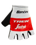 SANTINI Kerékpáros kesztyű rövid ujjal - TREK 2019 RACE - fehér/piros