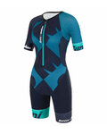 SANTINI Kerékpáros overál - X IRONMAN CUPIO LADY - kék