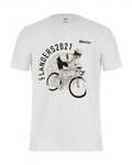 SANTINI Rövid ujjú kerékpáros póló - UCI FLANDERS RIDER - fehér
