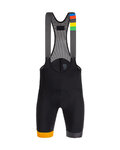 SANTINI Rövid kerékpáros nadrág kantárral - EYES - narancssárga/fekete