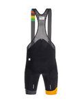 SANTINI Rövid kerékpáros nadrág kantárral - EYES - narancssárga/fekete