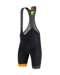 SANTINI Rövid kerékpáros nadrág kantárral - EYES - narancssárga/fekete