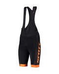 SCOTT Rövid kerékpáros nadrág kantárral - RC TEAM - fekete/narancssárga