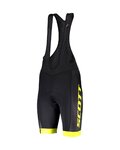 SCOTT Rövid kerékpáros nadrág kantárral - RC TEAM - fekete/sárga