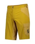 SCOTT Rövid kerékpáros nadrág kantár nélkül - TRAIL FLOW - sárga