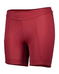 SCOTT Rövid kerékpáros nadrág kantár nélkül - ENDURANCE 20 LADY - bordó