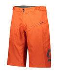 SCOTT Rövid kerékpáros nadrág kantár nélkül - TRAIL VERTIC - narancssárga