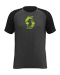 SCOTT Rövid ujjú kerékpáros póló - 10 ICON RAGLAN - fekete/szürke