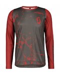 SCOTT Hosszú ujjú kerékpáros mez nyári - TRAIL VERTIC LS - szürke/piros