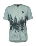 SCOTT Rövid ujjú kerékpáros mez - TRAIL FLOW ZIP SS - zöld/világoszöld