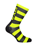 SIX2 Klasszikus kerékpáros zokni - LUXURY MERINO - fekete/sárga
