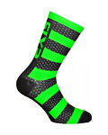 SIX2 Klasszikus kerékpáros zokni - LUXURY MERINO - fekete/zöld