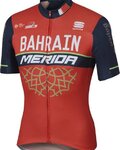 SPORTFUL Rövid ujjú kerékpáros mez - BAHRAIN MERIDA 2017 - piros/fekete