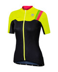 SPORTFUL Rövid ujjú kerékpáros mez - BODYFIT PRO LADY - fekete/sárga