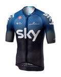 CASTELLI Rövid ujjú kerékpáros mez - TEAM SKY 2019  - fehér/kék/fekete