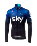 CASTELLI Hosszú ujjú kerékpáros mez - TEAM SKY 2019 WINTER - kék/fekete/fehér