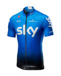 CASTELLI Rövid ujjú kerékpáros mez - TEAM SKY FAN 2019 - fehér/fekete/világoskék