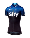 CASTELLI Rövid ujjú kerékpáros mez - TEAM SKY FAN 2019 - fehér/fekete/kék