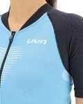 UYN Rövid ujjú kerékpáros mez - GRANFONDO LADY - antracit/világoskék