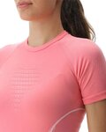 UYN Rövid ujjú kerékpáros póló - EVOLUTYON UW LADY - fehér/rózsaszín