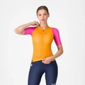CASTELLI Rövid ujjú kerékpáros mez - CORRETTO W - narancssárga/rózsaszín