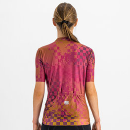 SPORTFUL Rövid ujjú kerékpáros mez - ROCKET - ciklámen/barna