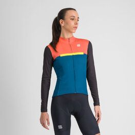 SPORTFUL Hosszú ujjú kerékpáros mez - PISTA THERMAL W - kék/fekete/narancssárga
