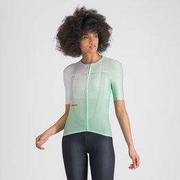 SPORTFUL Rövid ujjú kerékpáros mez - LIGHT W - zöld/fehér