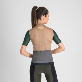 SPORTFUL Rövid ujjú kerékpáros mez - SUPERGIARA LOGO 2 - barna/zöld